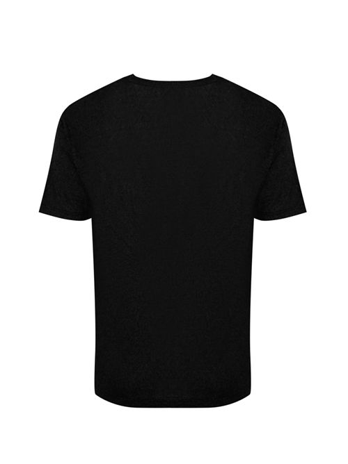 T-shirt con scollo a V in lino Nero DANIELE FIESOLI | DF 060113